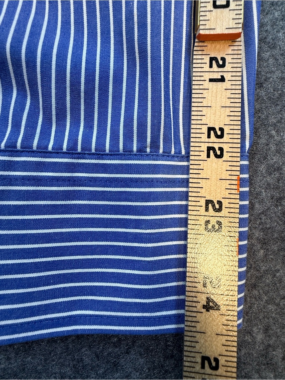 Chaps No Iron Blue & White Stripe Button Front Shirt Women's Large Cotton Preppy - Picture 9 of 11